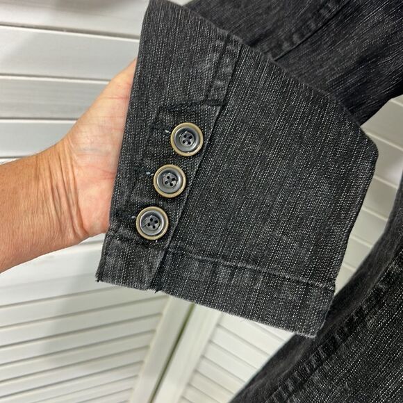 Denim & Co Denim Blazer Medium NWOT Black Wash - Picture 10 of 12